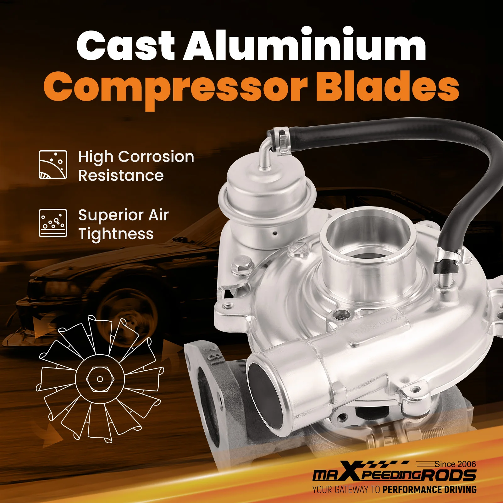 شاحن توربيني لتويوتا لاند كروزر هايلكس إنوفا 2.5L 2KD ديزل 2001- 17201-30080 1720130080 #5