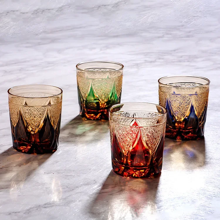 Japanese-style Edo cut whiskey cup crystal glass household cup gift gift high-end collection of foreign wine spirits cup