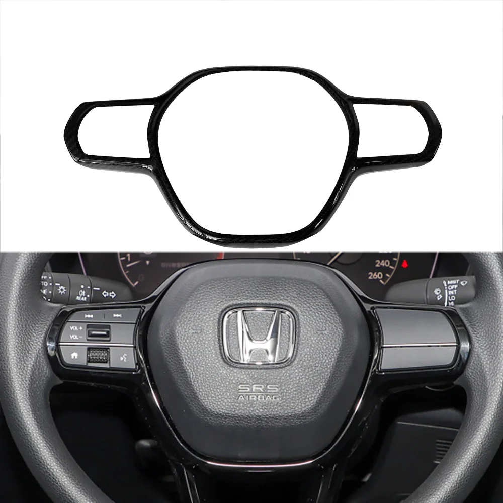 1PC Real Carbon Fiber Inner Steering Wheel Panel Cover For Honda Civic 11th 2022up