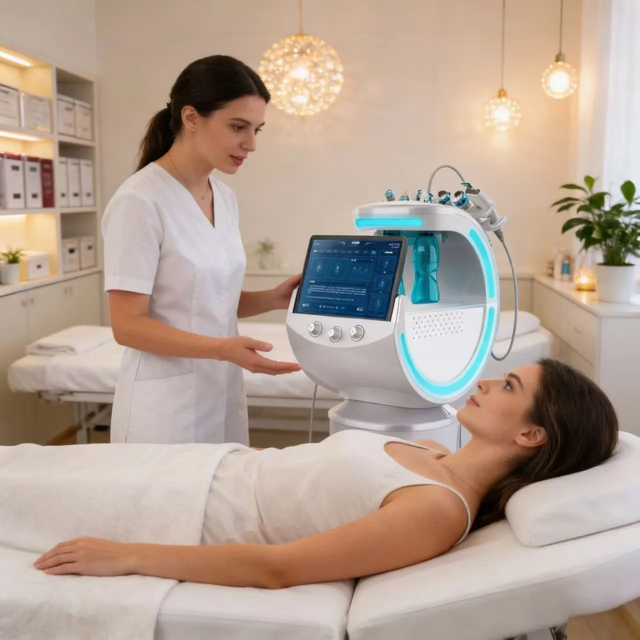 

Многофункциональный аппарат для гидропилинга 7-в-1: ультразвуковое омоложение, дермабразия, гипербарический кислород для глубокой очистки кожи