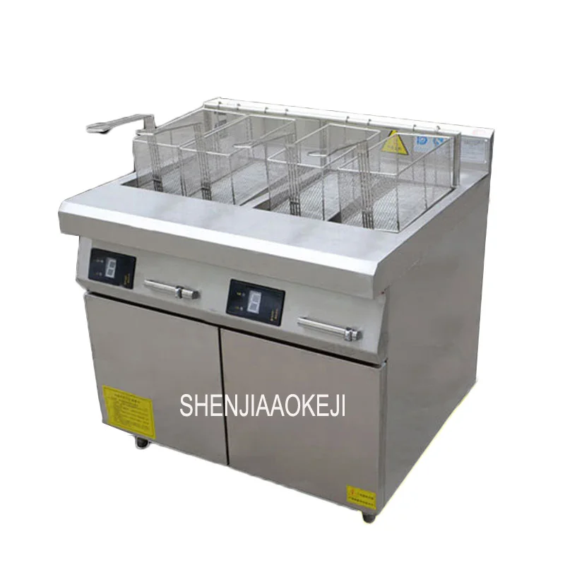 Электрическая Фритюрница, фритюрница с двойным цилиндром, коммерческая фритюрница для цыплят, электрические фритюрницы из нержавеющей стали для картофеля фри 380 В