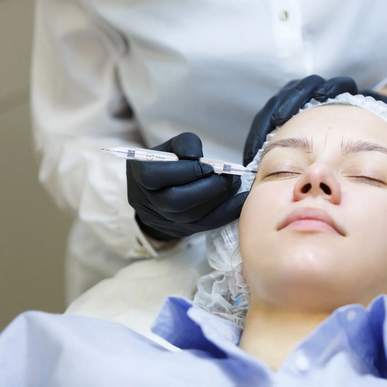 

Маркер для кожи двусторонний, точный, для бровей, подводки для глаз, разметки губ, водостойкий, хирургический, для кожи