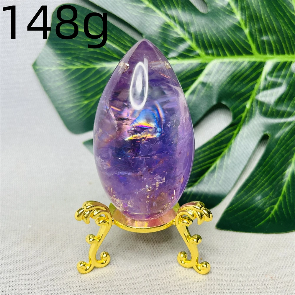 Uruguay Top Ametrine Dragon Egg Rainbow Amethyst Fairy Decorated Witchcraft altar Supplies Crystal Gem Healing