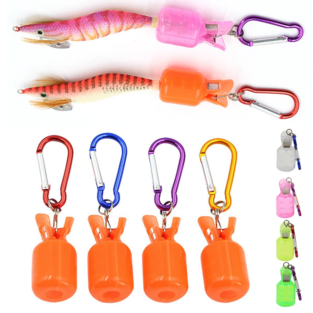 10pcs Jig Hook Covers Protector With Carabiner For Egi Squid Jig Fishing Lure & Wood Shrimp Safety Caps For Fishing Lovers