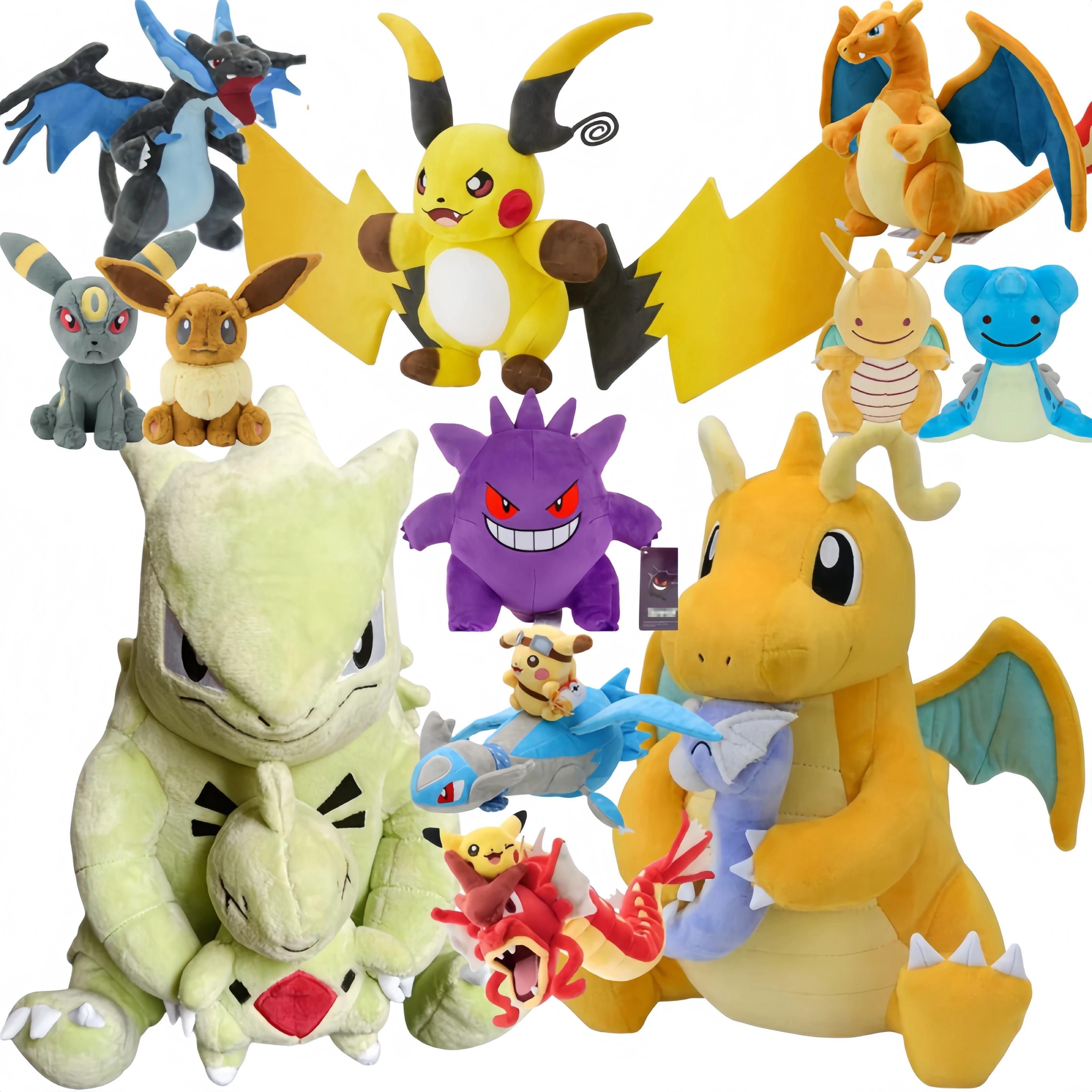 Evolution Mega Charizard Y Plush Toy Doll Pocket Monster Anime Dragon Mega Dragonite/Raichu Stuffed Toy Tyranitar Peluche Doll