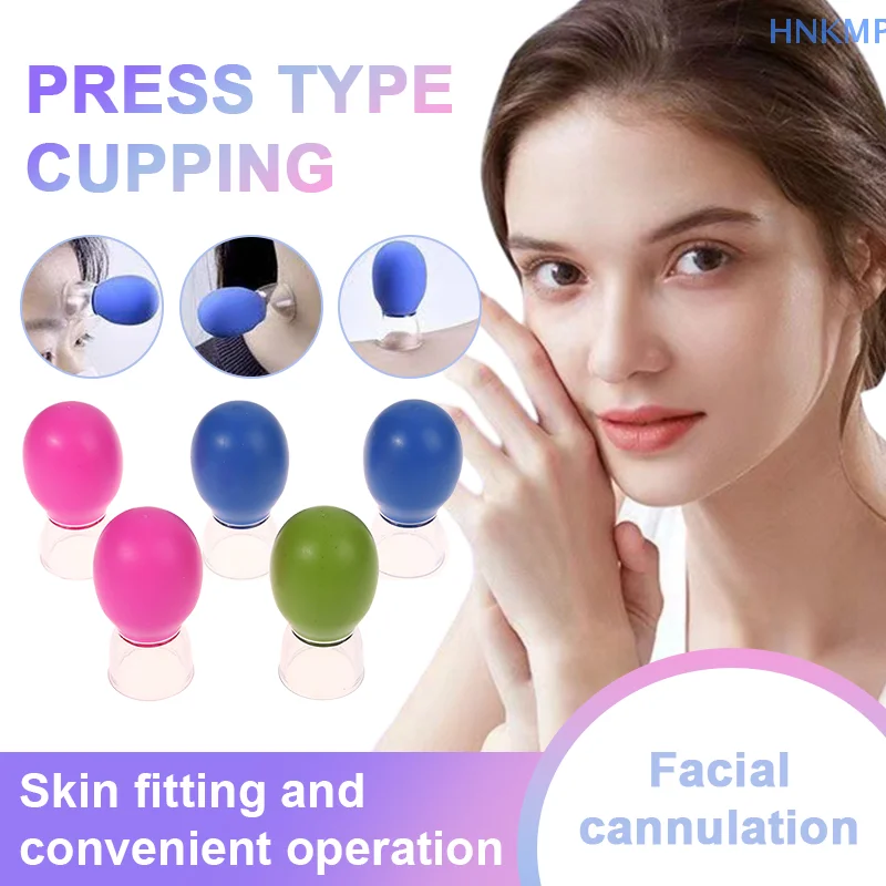 5Pcs Silicone Cupping Massage Cup For Body Face Neck Eye Massager Vacuum Tank Body Facial Care, Anti-aging Beauty Tool