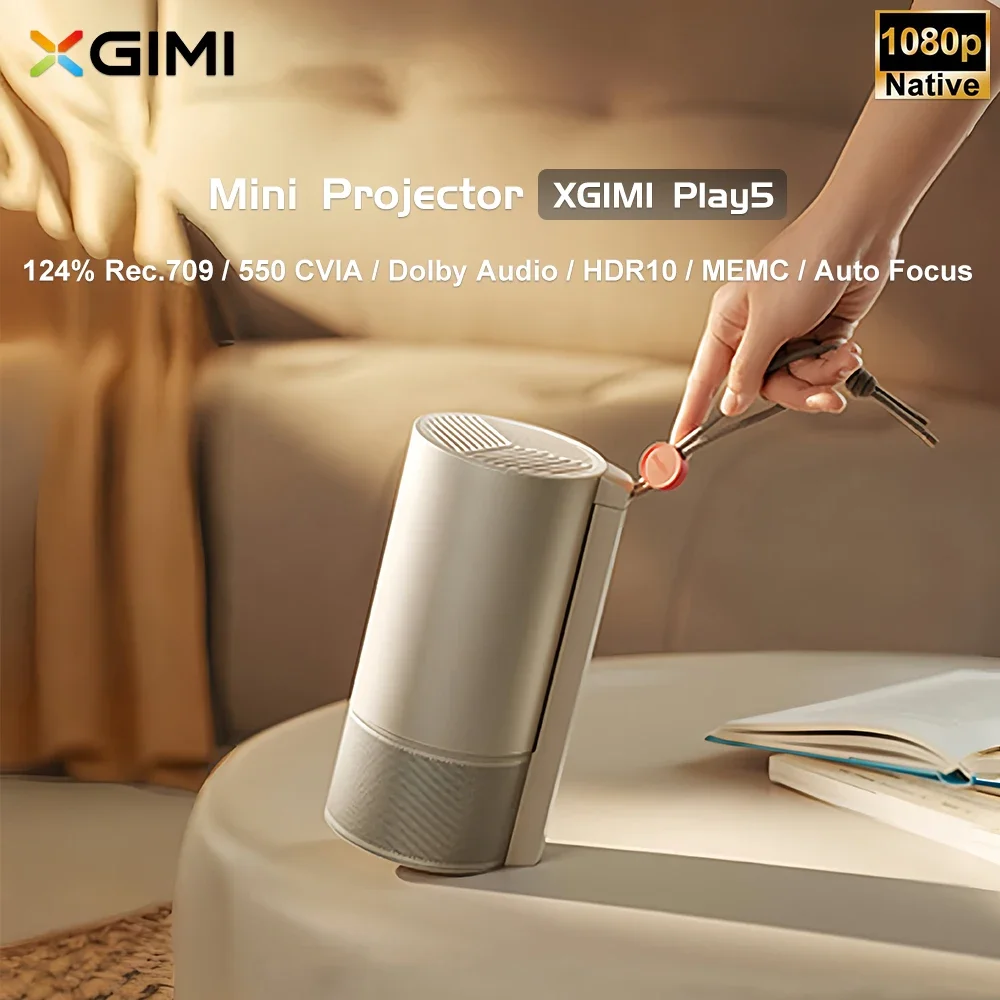 XGIMI Play 5 DLP Mini Projector 1080P High Brightness with PTZ Portable Smart Home Cinema Support MEMC Auto Keystone Correction