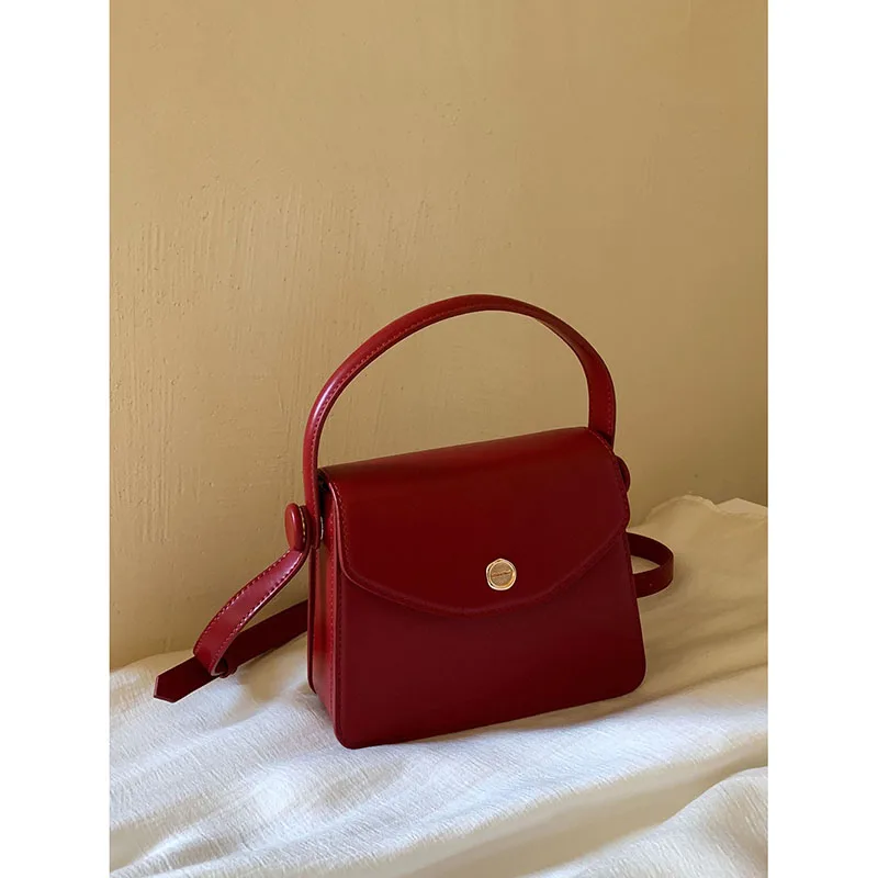 Temperament Red High-end Texture Mini Square Bag Casual All-Matching Shoulder Underarm Bag Women 2024 Wedding Bag Crossbody Bag