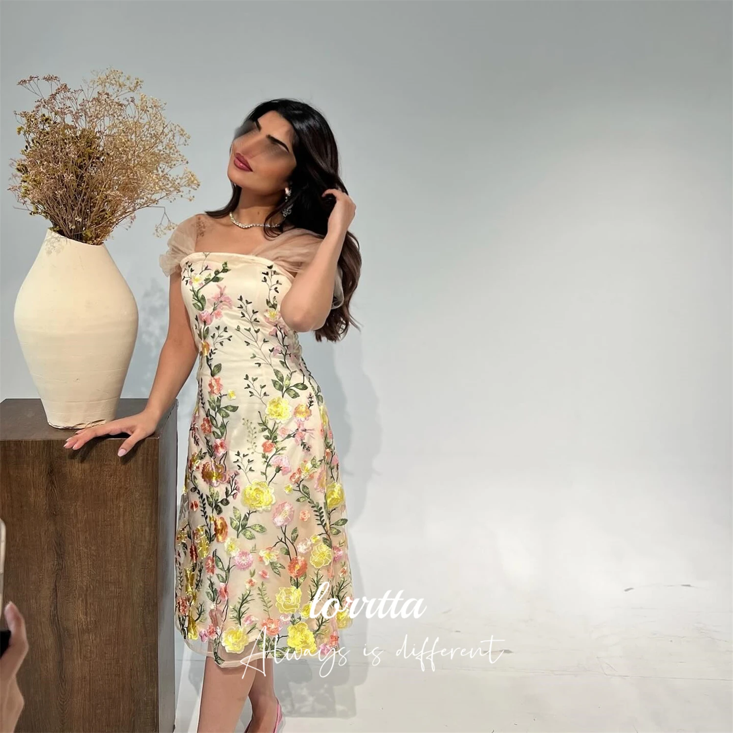 Loretta Maßgeschneidertes Partykleid, Hochzeit, Sommerkleider, Blumenstoff, kurzer Rock, Cocktailkleider, Partykleider, neu in Kleidern