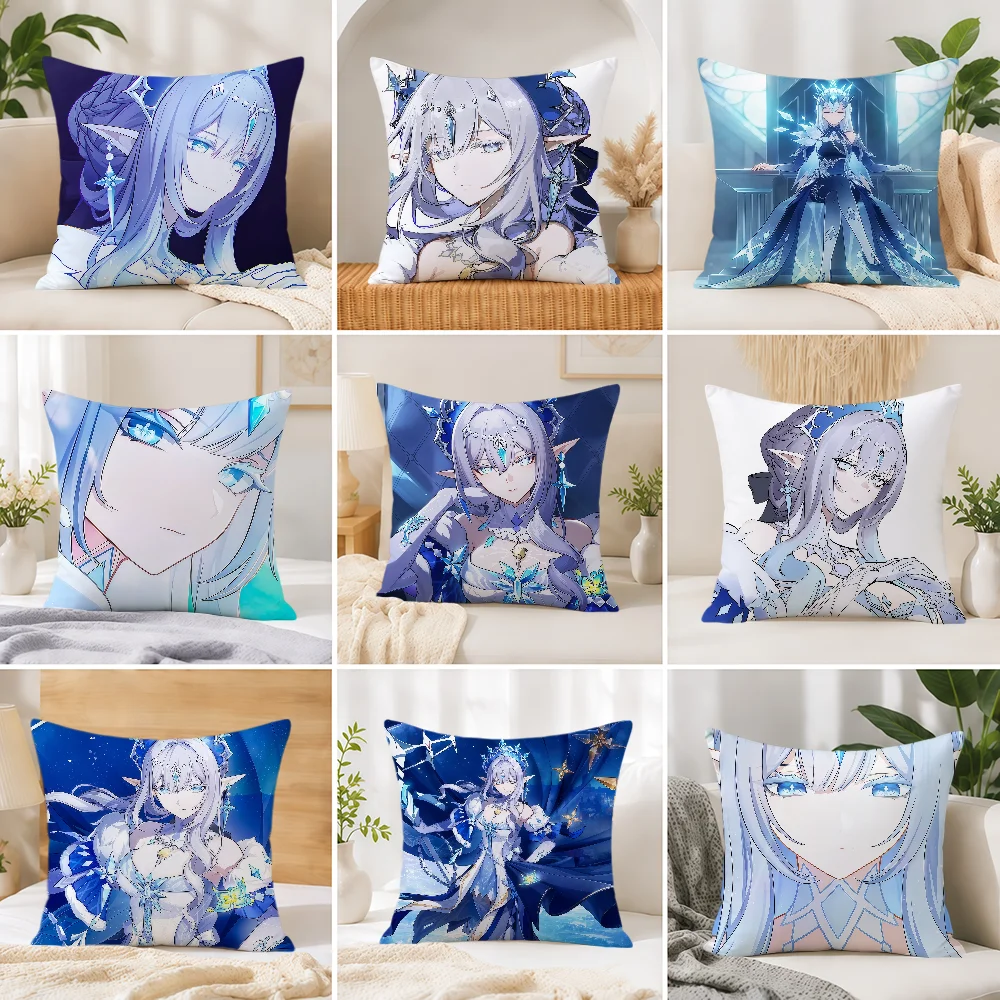 Tsaritsa Snezhnaya Genshin Impact Cushion Cover Soft Double Sided Pillowcase Gift Sofa Home Living Room Hogar Decor Pillowcover