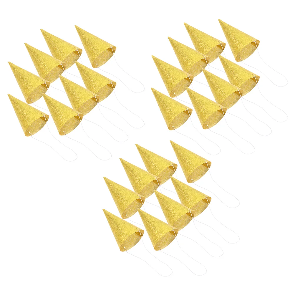 

24pcs Birthday Party Cone Hats Lightweight Comfortable Glitter Props Portable 1 Year Old Hat Small Cute Accessories
