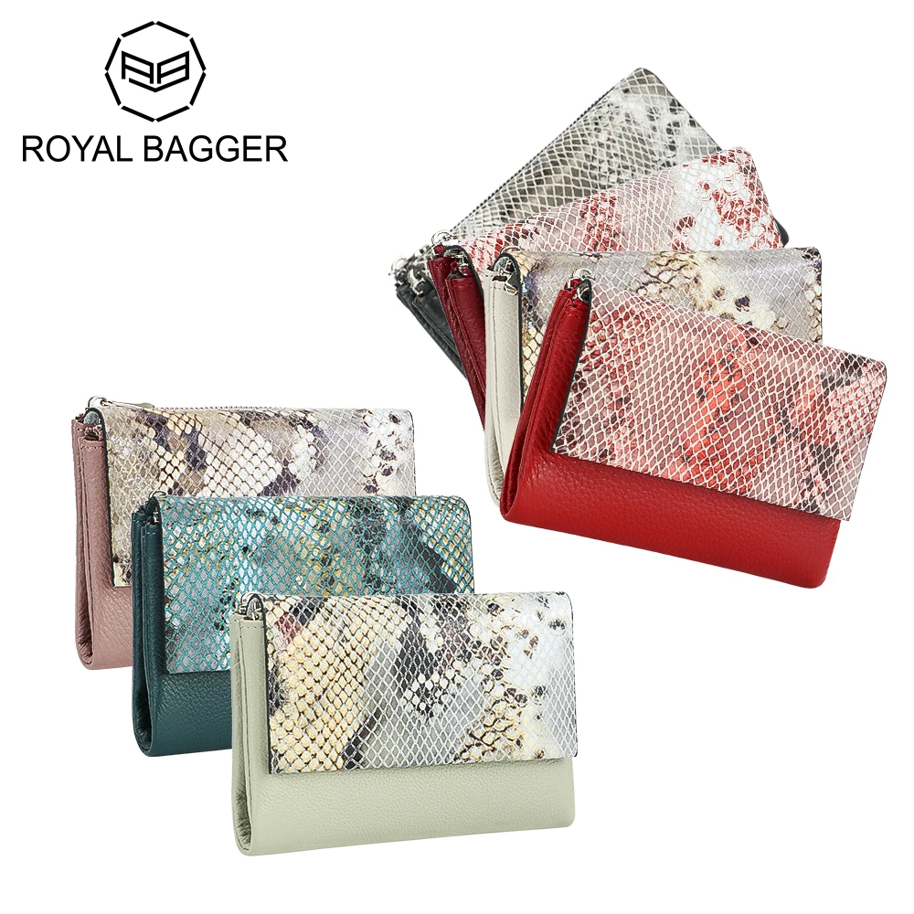 

Royal Bagger Minimalist Versatile Short Wallets, Soft Leather Flap Trifold Wallet, Women's Clutch Purse 1687