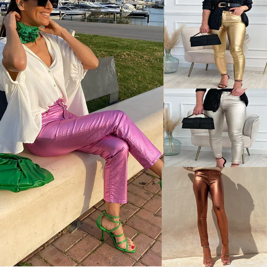 

BKLD 2024 Spring And Autumn New Casual Tight Pocket Pants Y2k Clothes Fashion Party Solid Color Pants For Women Clubwear