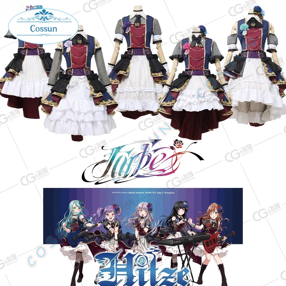 BanG Dream! Yukina Minato / Rinko Shirokane / Imai Lisa/ Ako Udagawa / Sayo Hikawa Cosplay Costume Halloween Game Suit Dress