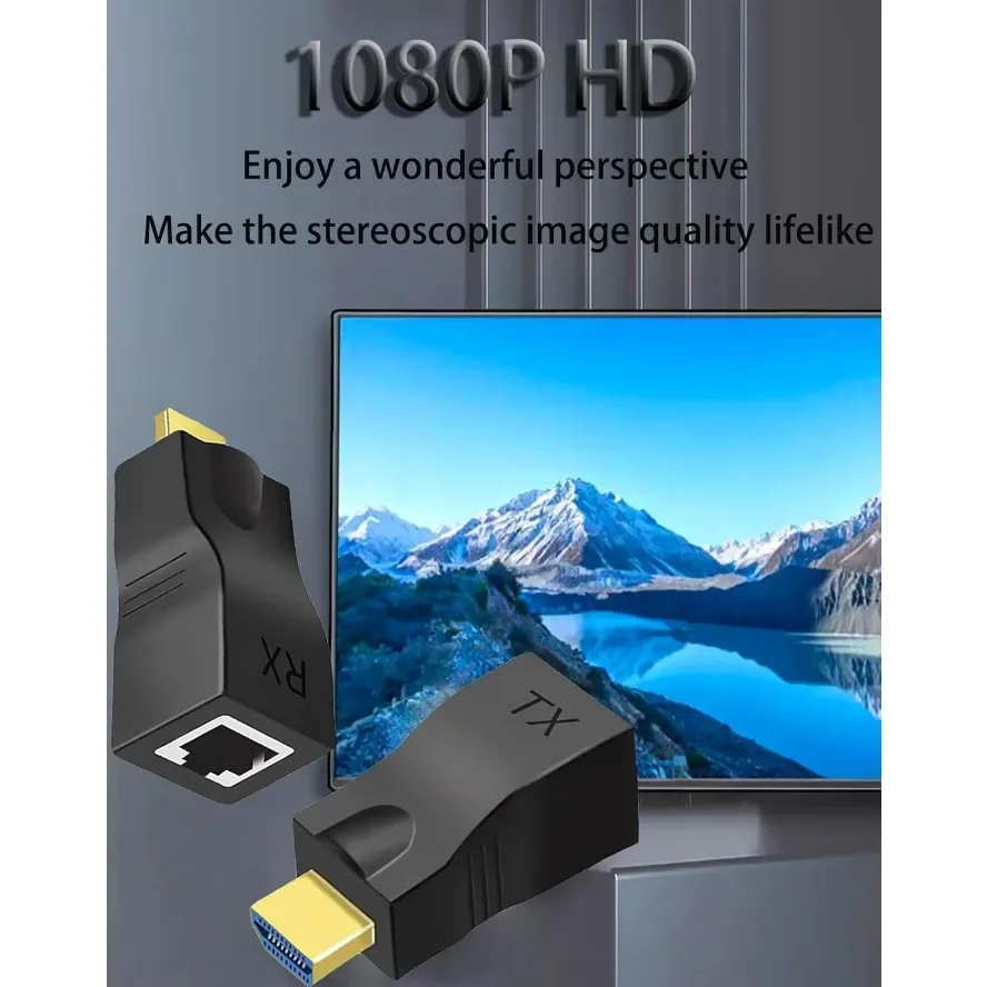 HDMI zu RJ45 Video-Extender 4K 1080P RJ45-Ports Netzwerk bis zu 30M HDMI-kompatibel zu RJ45 über CAT5e / 6 UTP LAN-Verlängerungskabel – Detail 4