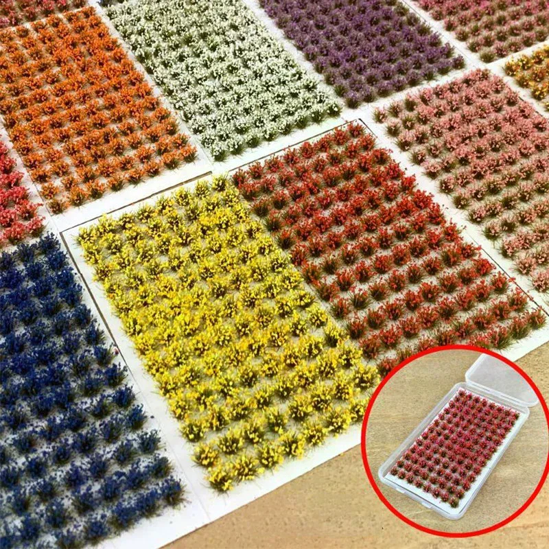 /PFU/Static Grass Tuft Model Grass Tufts Terrain Model Kit Static Scenery Model Miniature Shrubs Bushes 104pcs/box