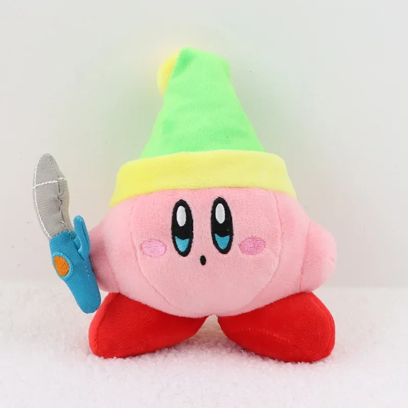 Kawaii Anime Star Kirby Sword Kirby Stuffed Peluche Plush High Quality Cartoon Toys Great Christmas Birthday Gift for Children