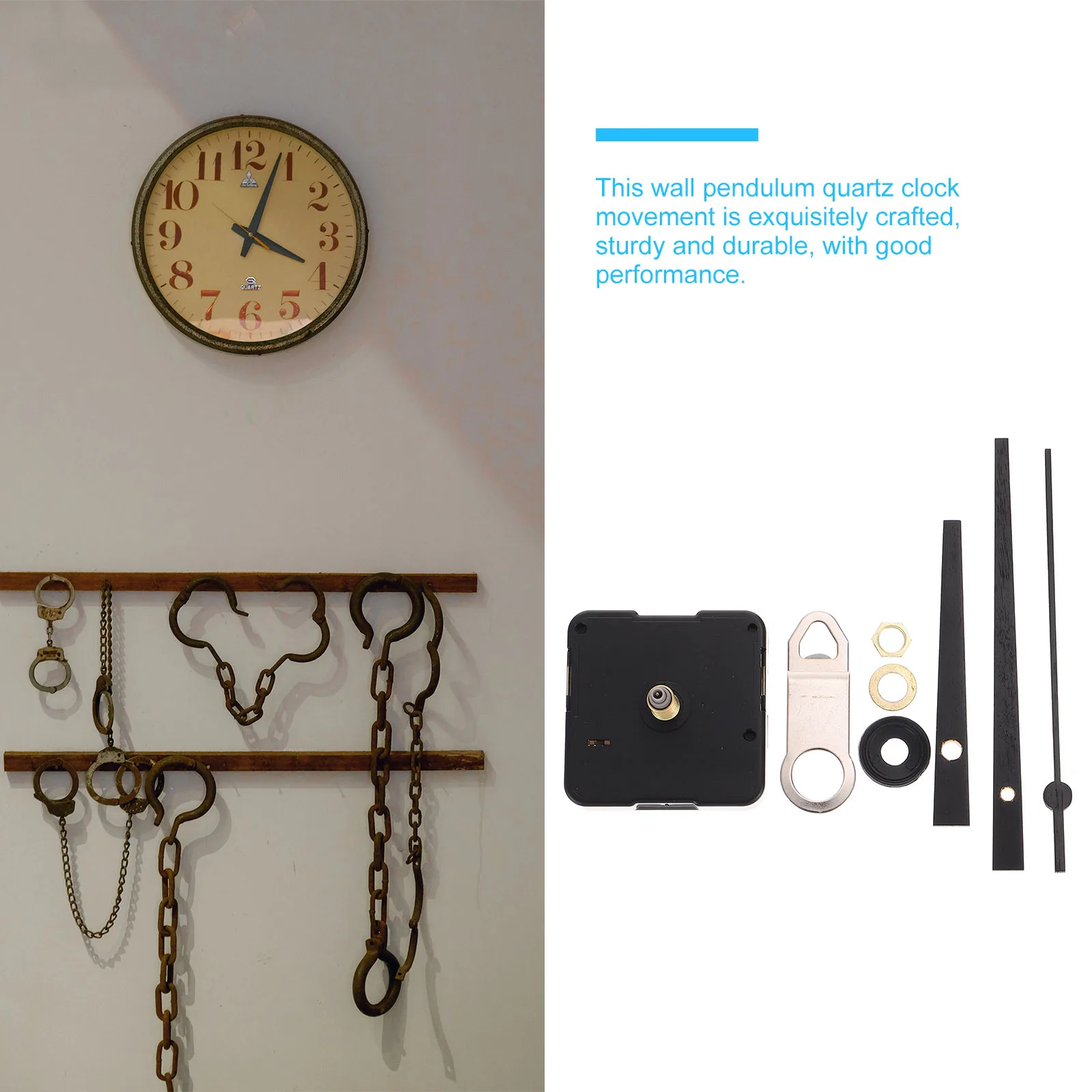 

1Set Wall Clock Movement Silent Operated DIY Clock Plastic Durable Quiet Replacement Mechanism for Frameless