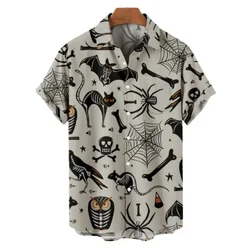 Camisa informal de verano para hombre, Camisa de manga corta hawaiana, estilo Vintage de dibujos animados, patrón de moda, ropa Harajuku