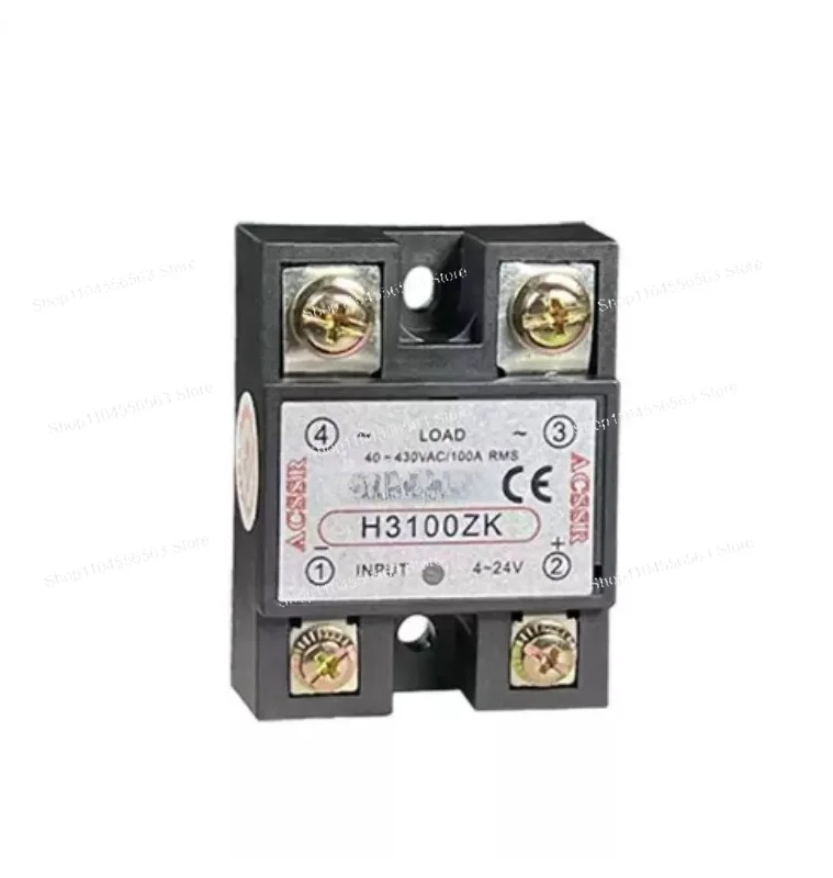 H3100ZK Solid State Relay: Zero Crossing AC SSR, 100A 40-430V AC, 4-24VDC Control