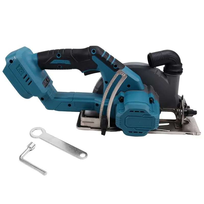 FLYY-Bürstenlose Kreissäge Elektrische Säge 0-45° ° Einstellbare Holzschneidemaschine, elektrisches Holzbearbeitungswerkzeug für 18-V-Akku – Detail 1