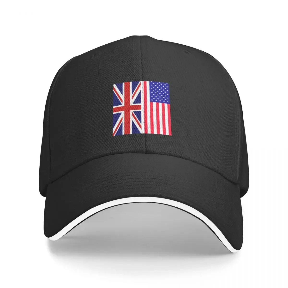 

half american half british usa flag united kingdom heritage Baseball Cap Beach Bobble Hat Mens Caps Women's