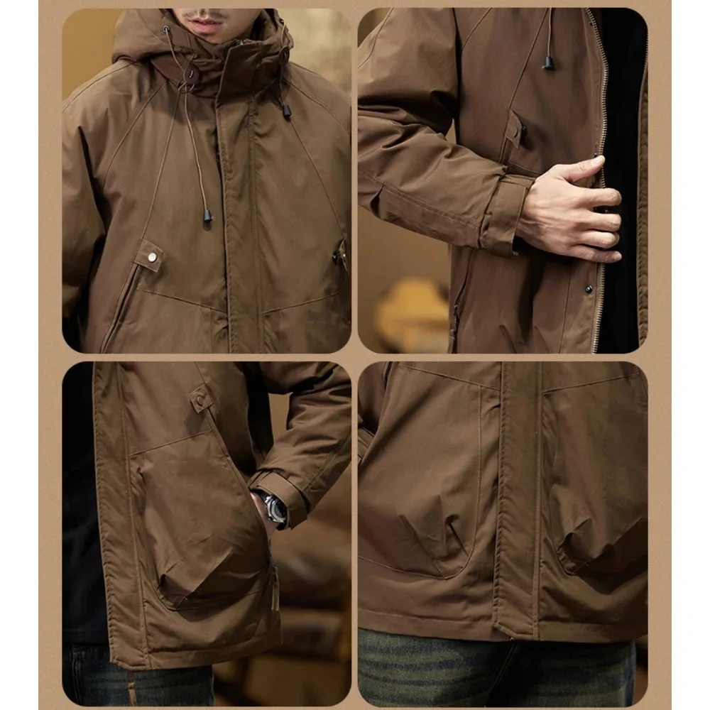 Winter new workwear down jacket outdoor warm removable liner retro assault thickened warm jacket