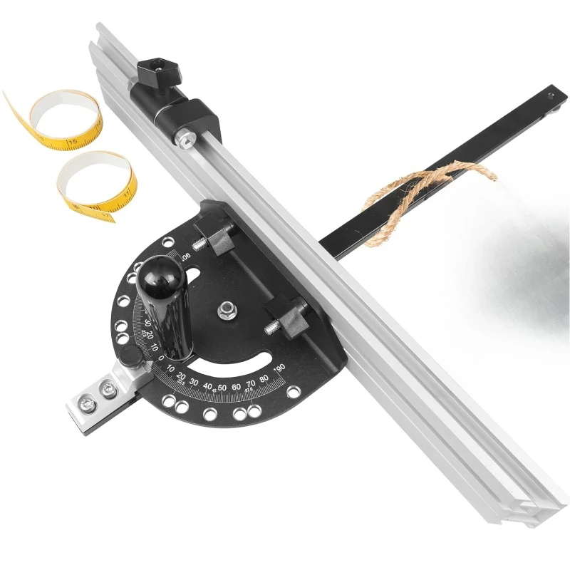 

Precision miter, aluminum miter fence, 45 degree beveled end,