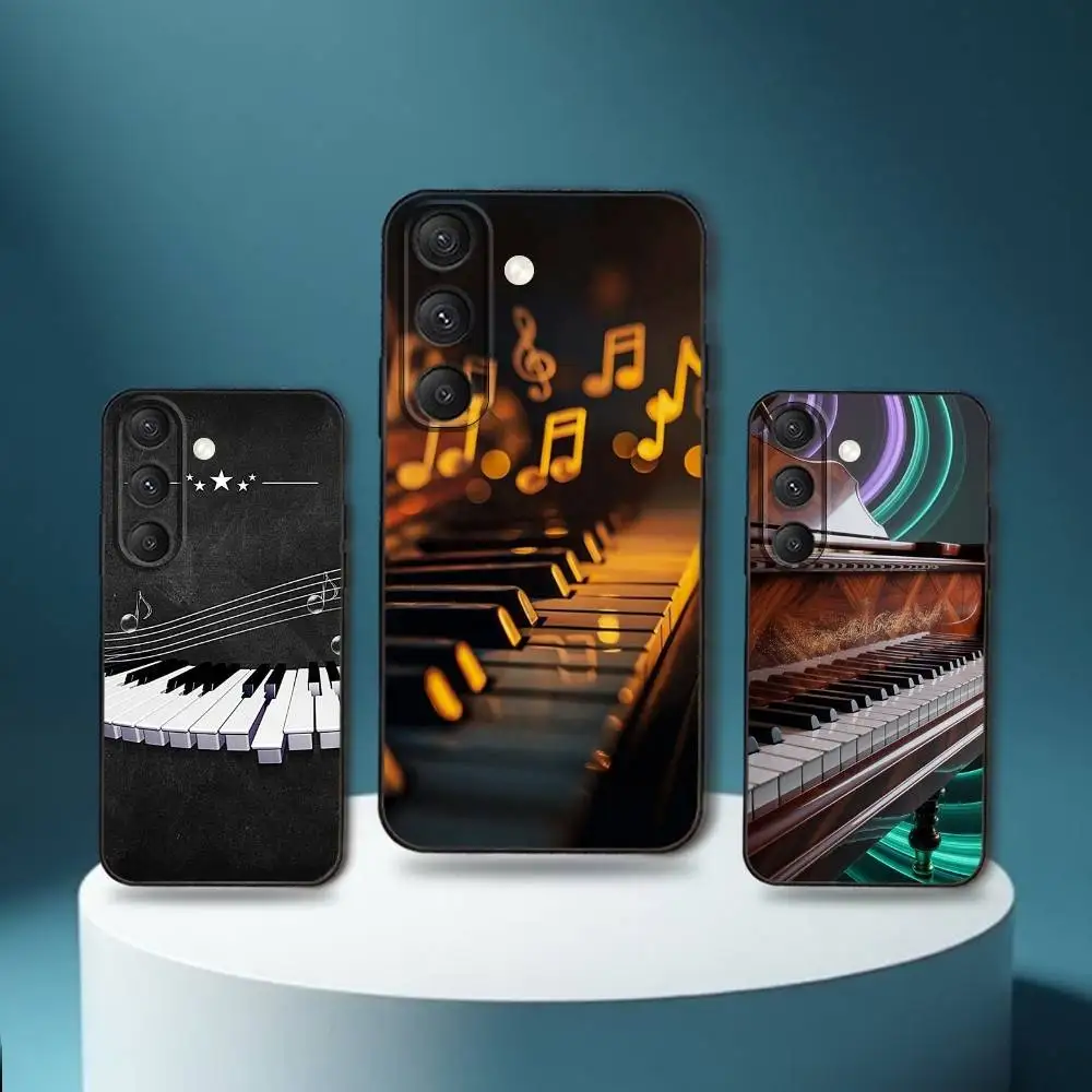 

Music Art Piano Keyboard Phone Case For Samsung S25,S24,S23,S22,S21,S20,S10,Ultra,Plus,Lite,FE,Soft Silicone Black Cover