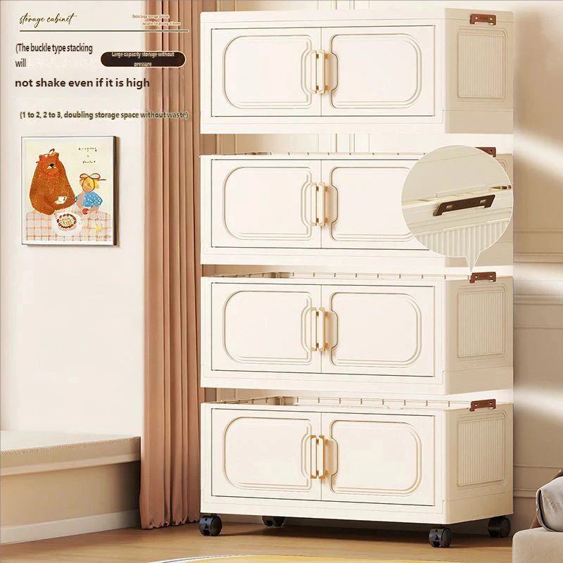Storage box drawer style household large capacity storage box movable toy snack storage cabinet bedroom bedside table - view 4