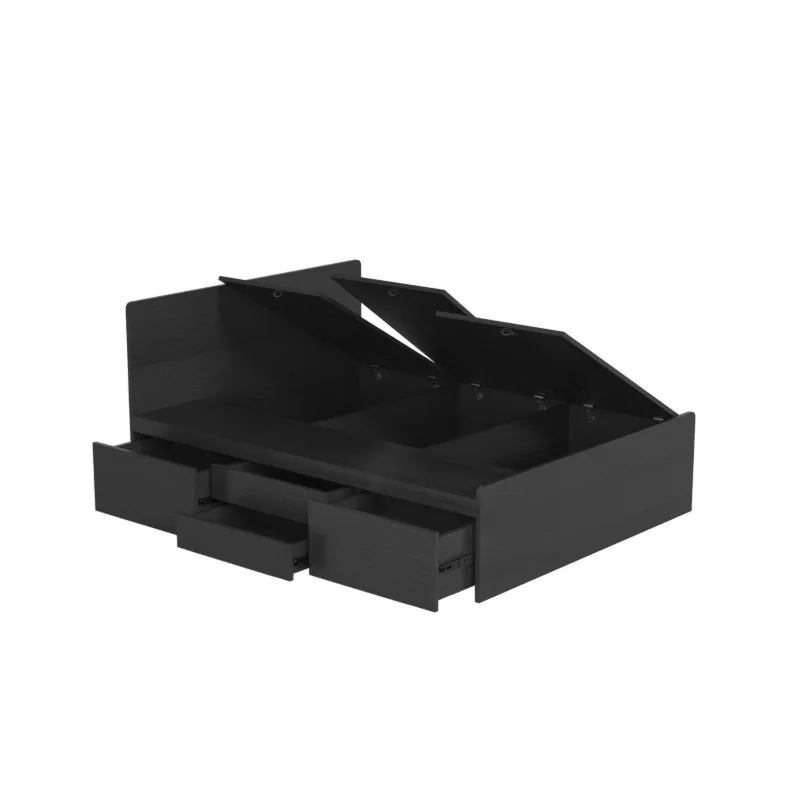 

Small apartment tatami bed board type, double high box air pressure bed, storage drawer to store sheets