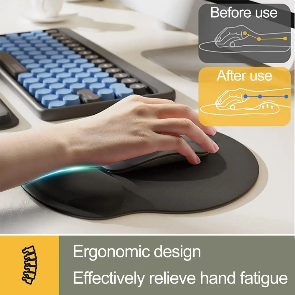 Wrist Mouse Pad Memory Foam Stepped-Wedge Design Ergonomic Wrist Support Non-slip Mousepad Suit Carpal Tunnel For Home Office