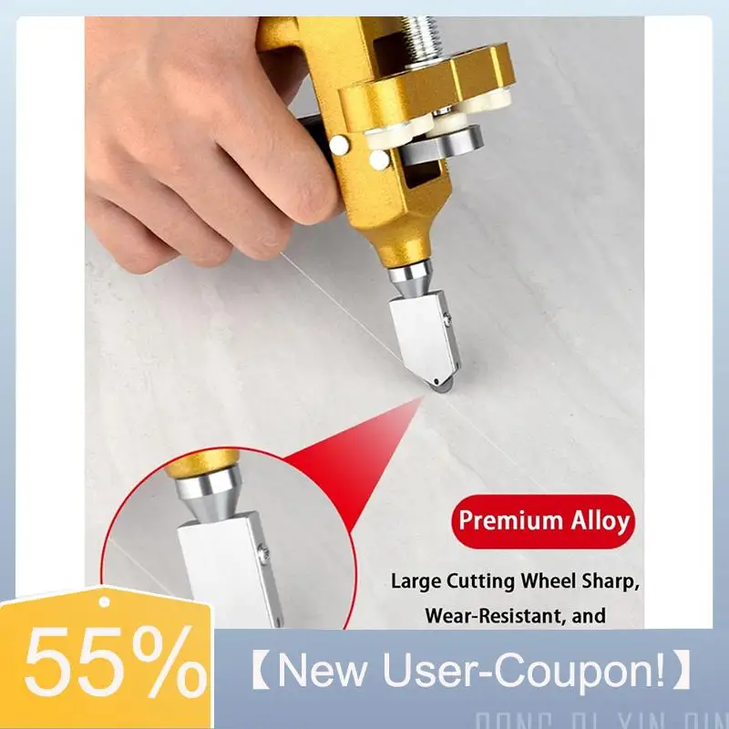 

【Fast Delivery】Heavy-Duty 3-In-1 Glass & Tile Cutter With Premium Alloy Cutting Wheel And Rubber Pad For Safety