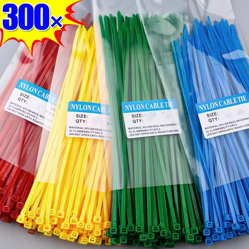 Plastic Nylon Cables Zip Ties Multi-Purpose Self Locking Cord Cable Ties Strap Fastening Loop Reusable Wire Wrap for Home Office 