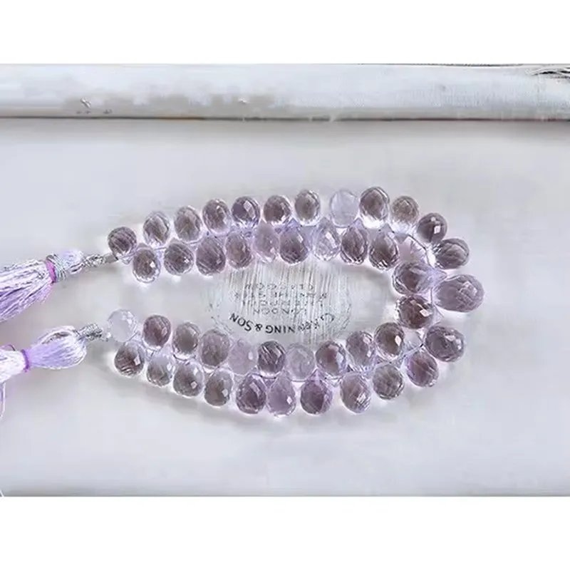 

44pieces LAVENDER Amethyst drop faceted 8-12mm for DIY jewelry making FPPJ wholesale loose beads nature