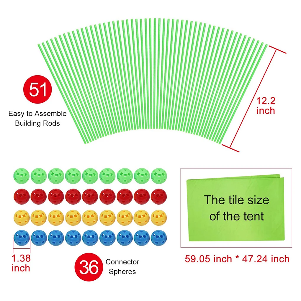 포트 빌딩 키트 DIY 교육용 건축 스틱 볼 플라스틱 어린이 텐트 성 건축 장난감