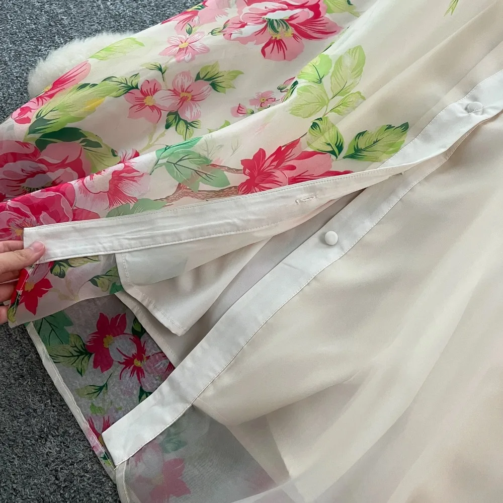 Chic vintage sexy scollo a V tridimensionale impiombato fata estate donna Boho vestito estivo abbigliamento donna abito lungo