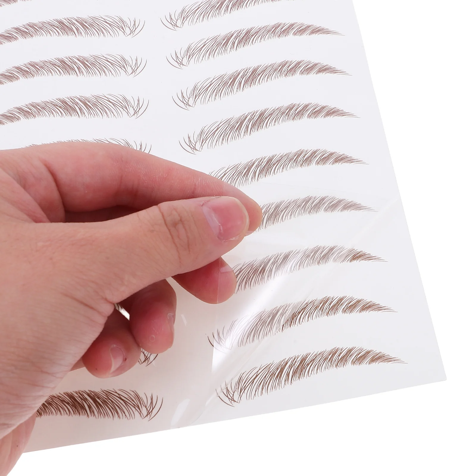 4 قطعة 6D ملصقات الحواجب تشبه الشعر مقاوم للماء قابلة لإعادة الاستخدام مجموعة نقل الحواجب الكاذبة لأشكال مستقيمة أداة ماكياج #4
