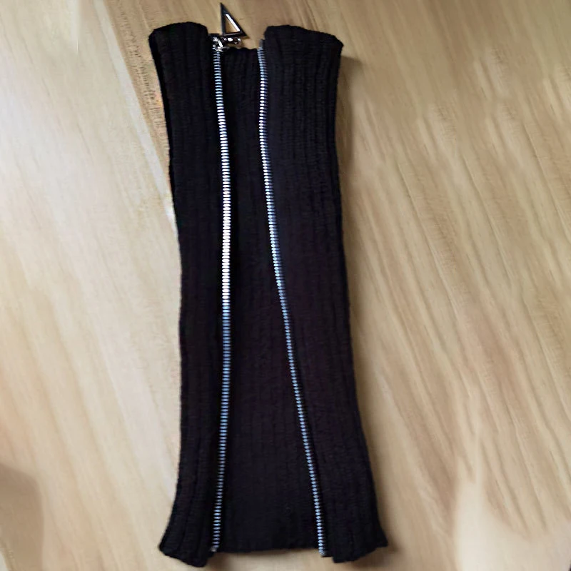 Chaussettes longues en laine pour femmes, jambières, bas à fermeture éclair, coréen, automne, hiver, chaud, doux, avec manches, botte