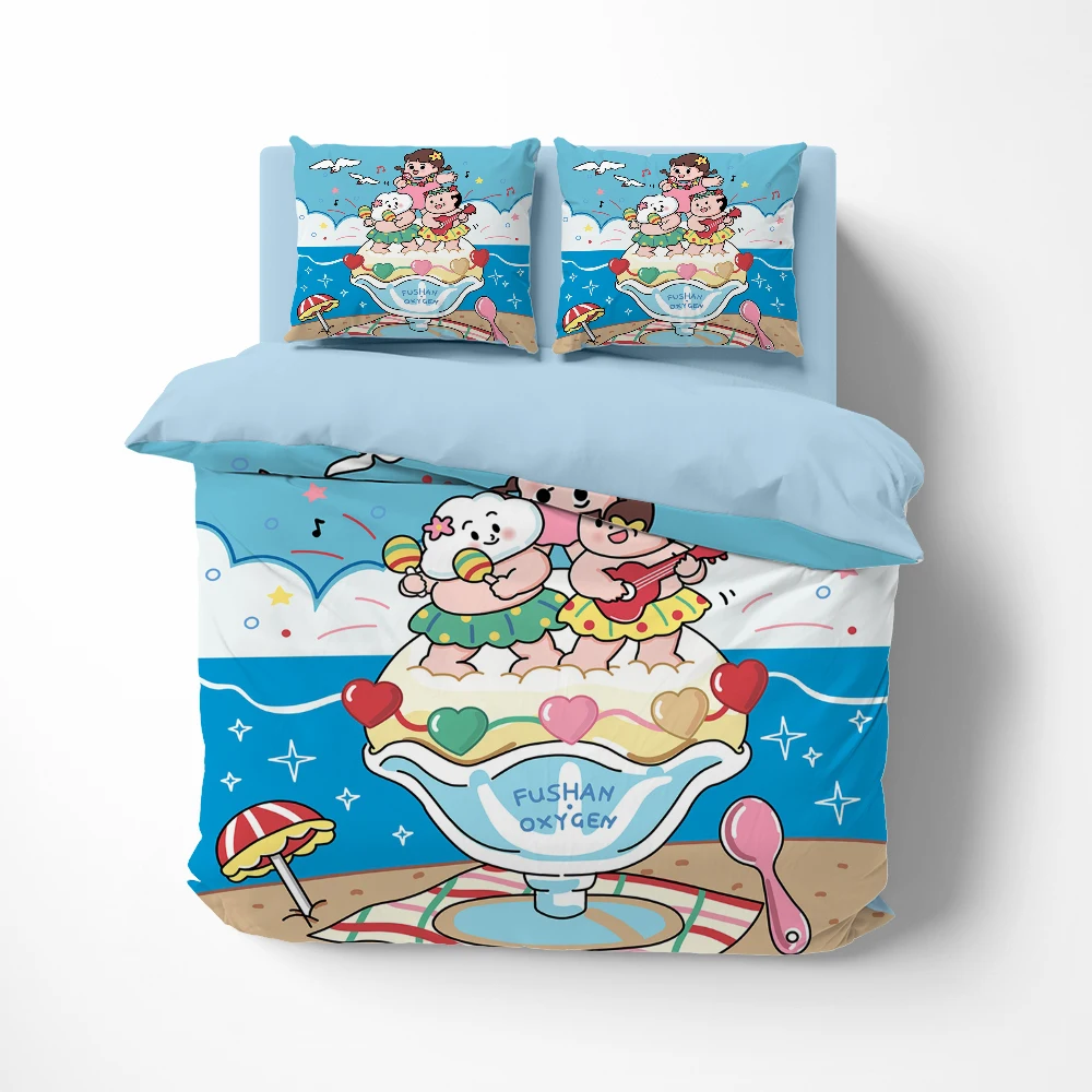 Linens Cartoon Bedding set twin queen king euro bed linen Quilt/Duvet cover set 2bedrooms lovely Bed set for kids baby ball