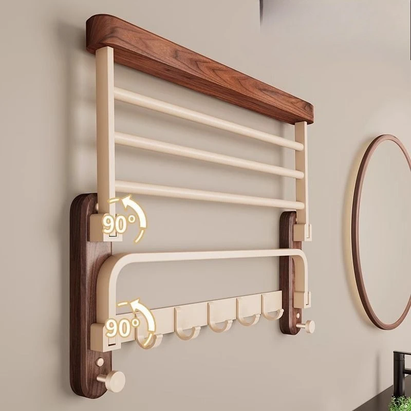 Walnut towel rack No punching toilet Bathroom towel rack Toilet high-end bathroom rack
