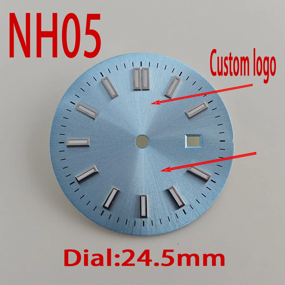 Watch 24.5mm dial NH05 dial can be customized with their own logo for 31mm case NH05 mechanical movement watch accessories