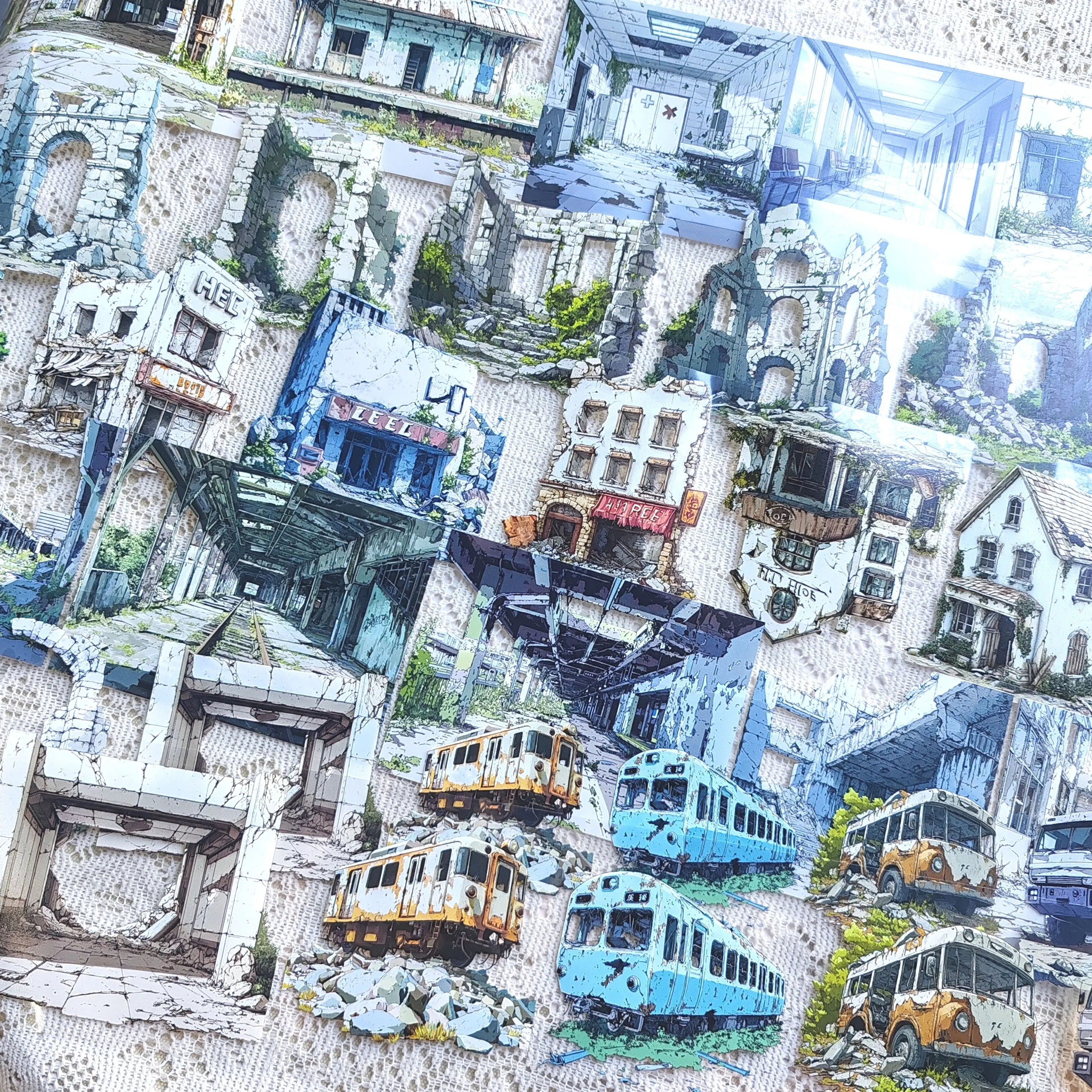 Pet Tape Journal Abandoned Land Abandoned Hospital Station Tunnel Doomsday Abandoned Landscaping Collage Decoration