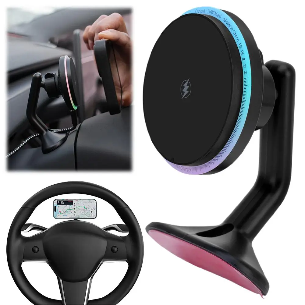 

Strong Magnetic Car Mount Wireless Charger For Tesla Y Fast Charging Phone Holder Universal Car Accessories V5V7