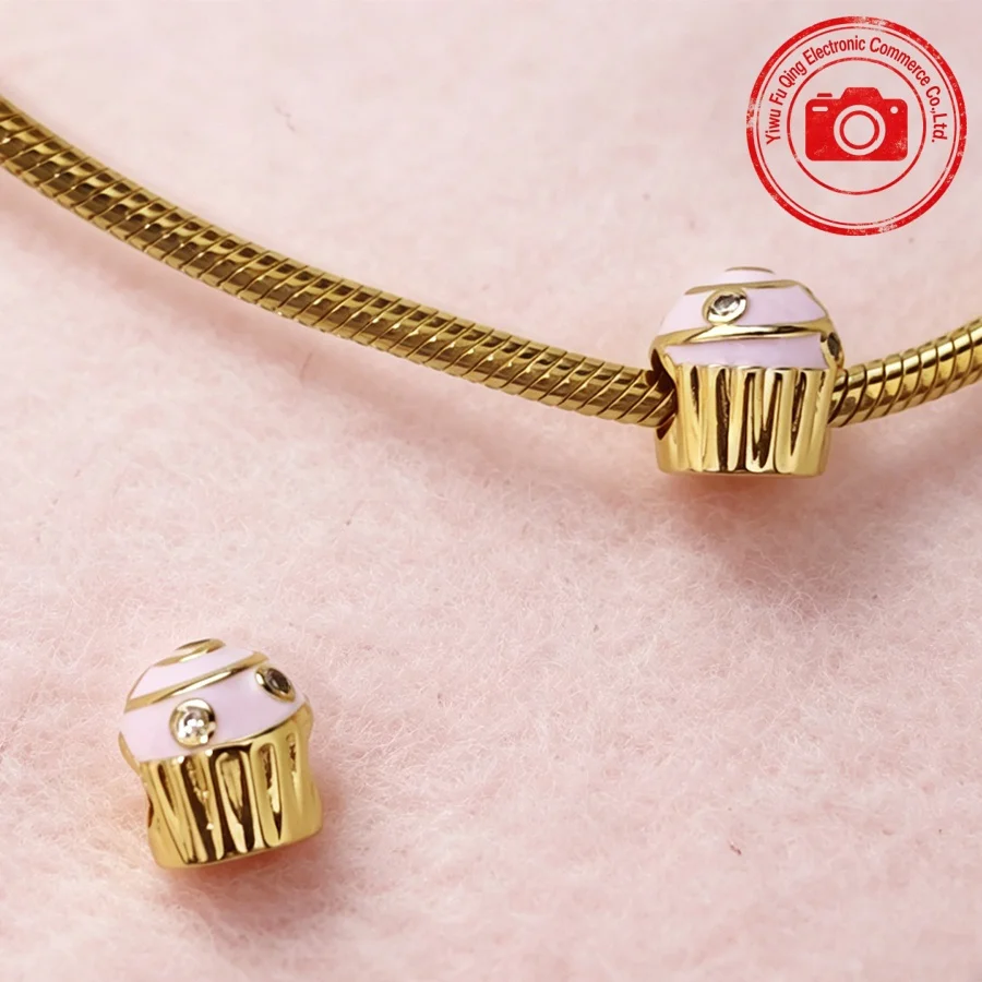 Hot Sale Original Charms DIY Fine Women Jewelry Gifts Pink Birthday Cake Donut Ice Cream Cupcake Beads Fit Bracelets Accessories - view 6