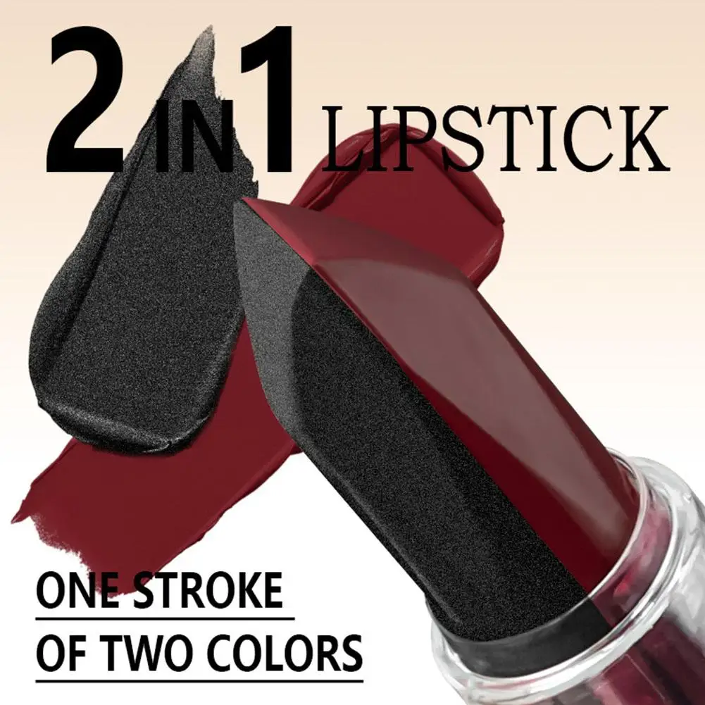 2colors Lip Liner & Lipstick,Tapered Sharp End Long-Lasting Waterproof Lipliner,Matte Brown Velvet Lip Lip Combo Pencil Cosmetic