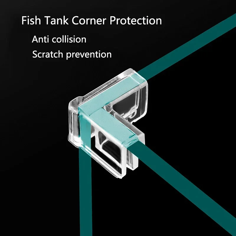 4pcs 5mm Plastic Anti-collision Fish Tank Corner Protector Adhesive Free Protective Cover Aquarium Accessories