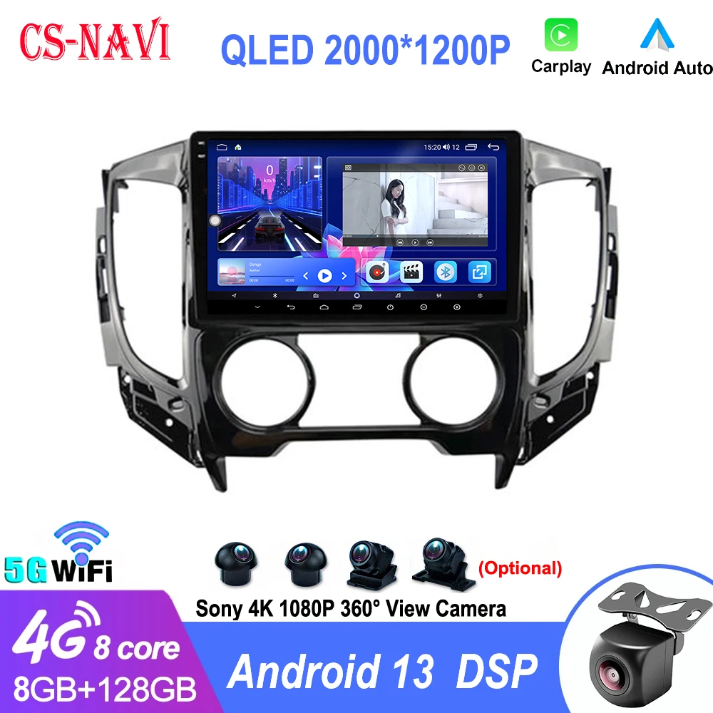 

9 Inch Android 13 For Mitsubishi Pajero Sport 3 L200 2015 - 2019 Car Autoradio Auto Radio Multimedia Video Player Navigation GPS