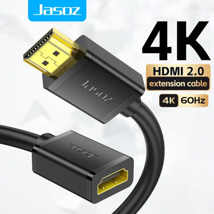 Jasoz HDMI 2.0 Verlengkabel 4K 60Hz HDMI Male naar Female Verlengadapterkabel voor HDTV PS4 PS3 PC Laptop Projector