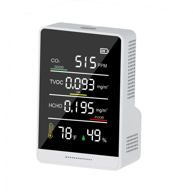 

5 In 1 PM2.5 Infrared Sensor Carbon Dioxide Detector Formaldehyde Detection TVOC Detector Temperature And Humidity CO2，AK3